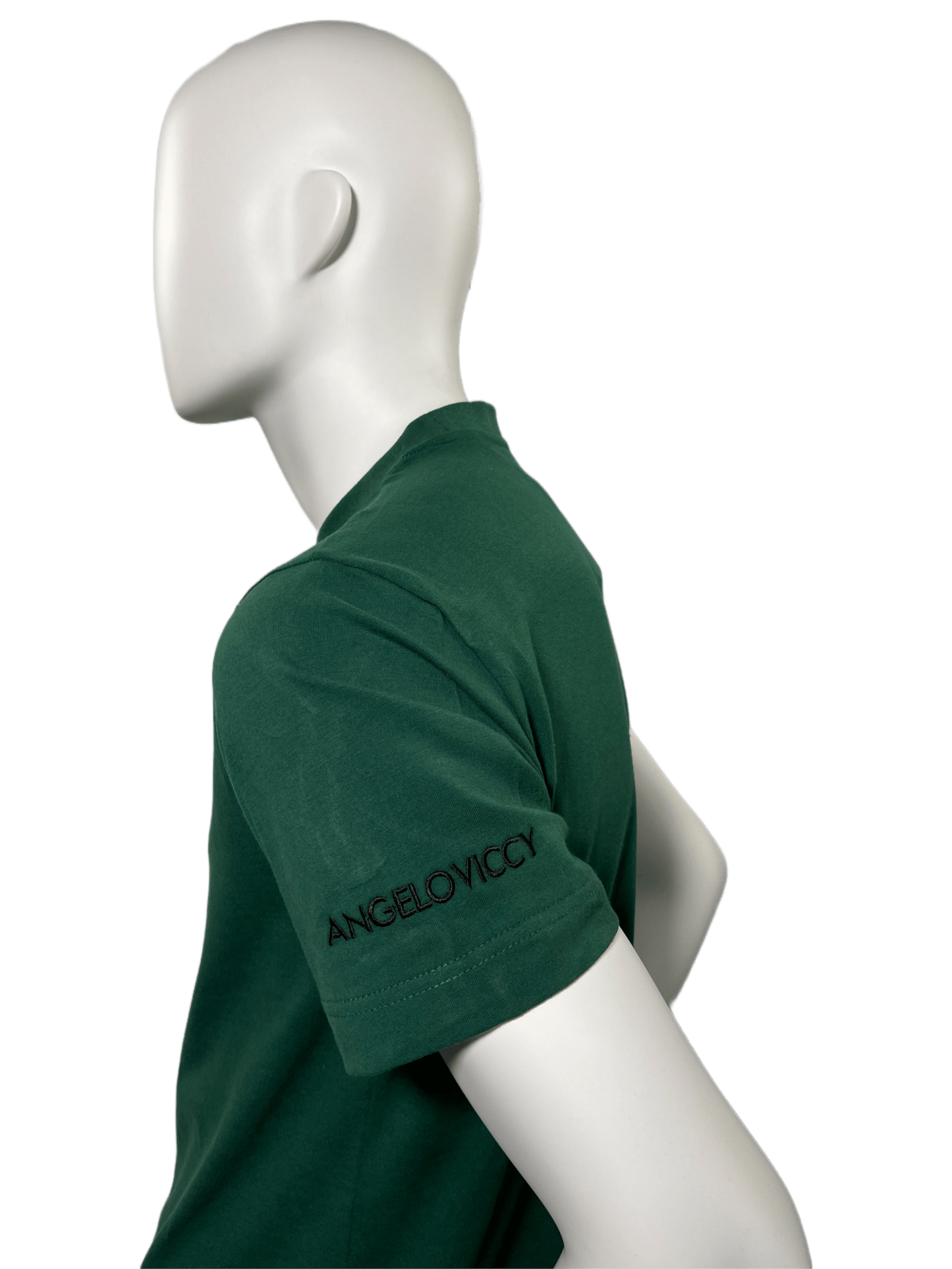T-shirt AV151 groen detail mouw