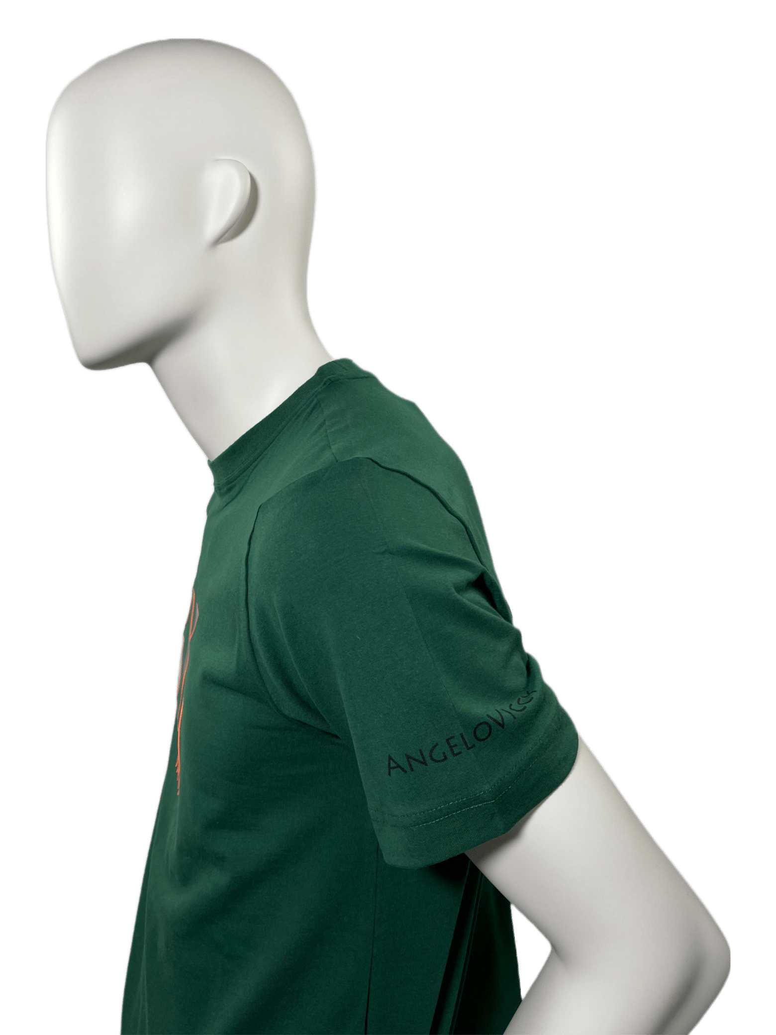 T-shirt AV153 groen detail mouw